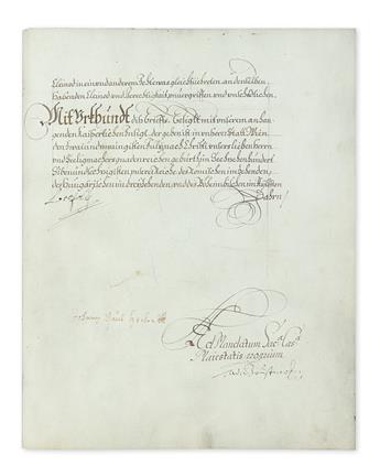 LEOPOLD I; EMPEROR. Vellum Document Signed, Leopold, patent of nobility